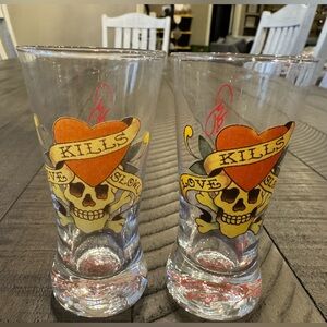 Ed Hardy - Love Kills Slowly Tall Shot Glasses